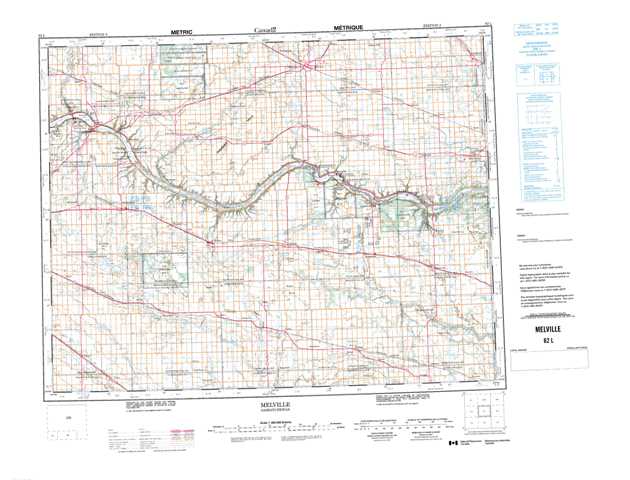 Printable Melville Topographic Map 062L at 1:250,000 scale