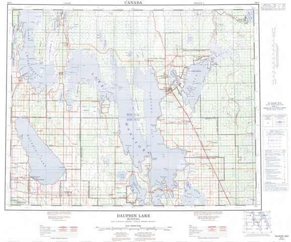 Printable Dauphin Lake Topographic Map 062O at 1:250,000 scale