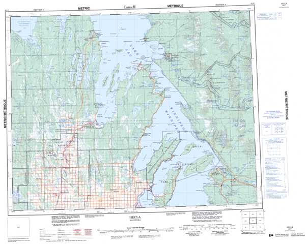 Hecla Topographic Map that you can print: NTS 062P at 1:250,000 Scale