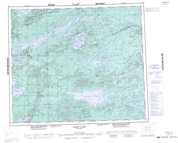 Printable Cross Lake Topographic Map 063I at 1:250,000 scale