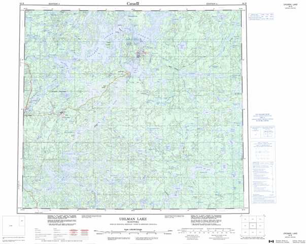 Printable Uhlman Lake Topographic Map 064B at 1:250,000 scale