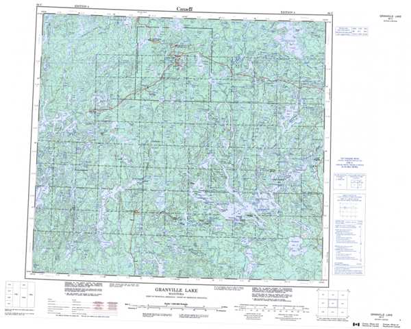 Printable Granville Lake Topographic Map 064C at 1:250,000 scale