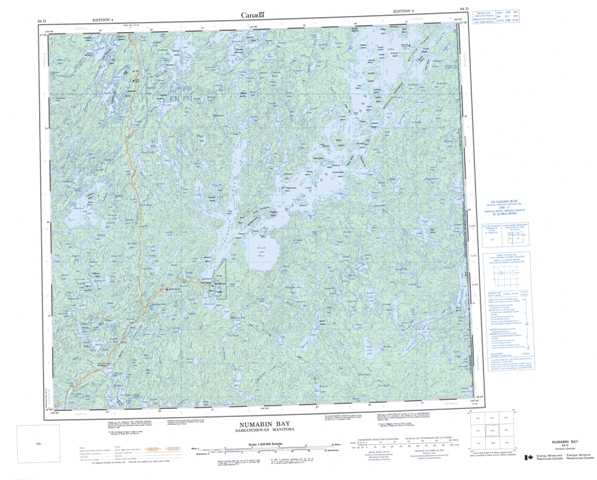 Printable Numabin Bay Topographic Map 064D at 1:250,000 scale