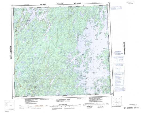 Printable Compulsion Bay Topographic Map 064E at 1:250,000 scale