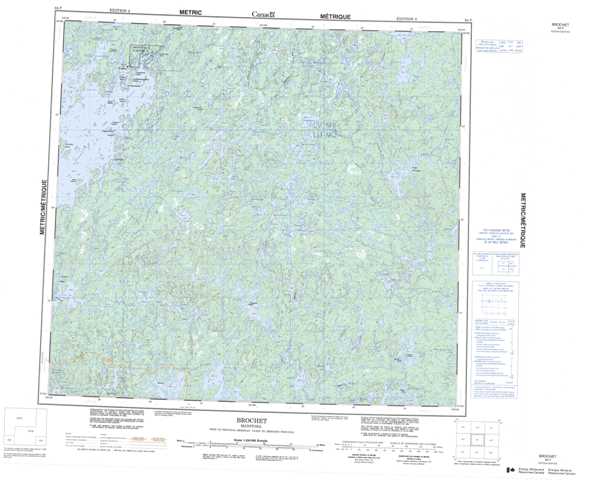 Printable Brochet Topographic Map 064F at 1:250,000 scale