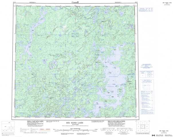 Big Sand Lake Topographic Map that you can print: NTS 064G at 1:250,000 Scale