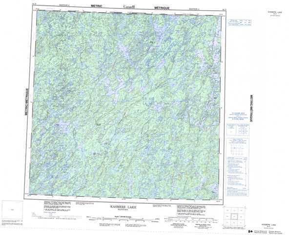 Printable Kasmere Lake Topographic Map 064N at 1:250,000 scale