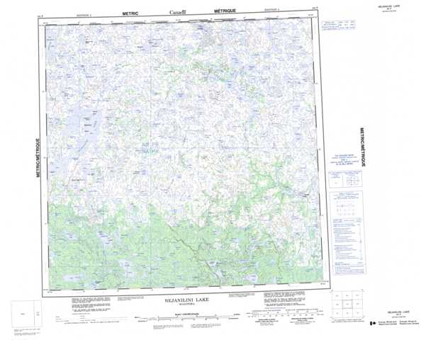 Printable Nejanilini Lake Topographic Map 064P at 1:250,000 scale