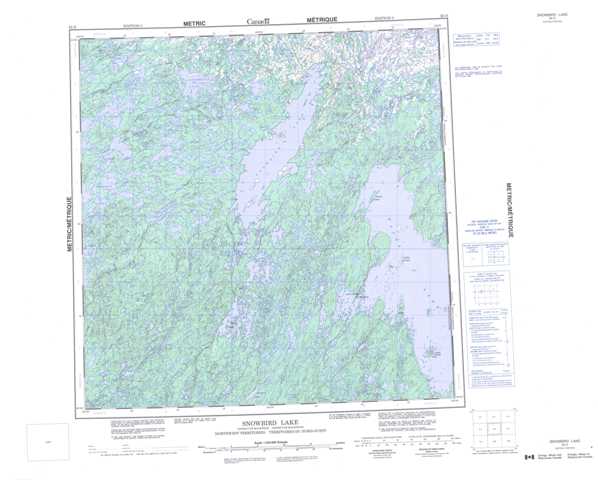 Printable Snowbird Lake Topographic Map 065D at 1:250,000 scale