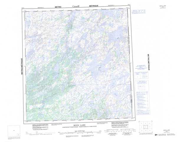 Printable Boyd Lake Topographic Map 065E at 1:250,000 scale