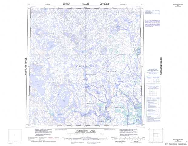 Printable Watterson Lake Topographic Map 065G at 1:250,000 scale