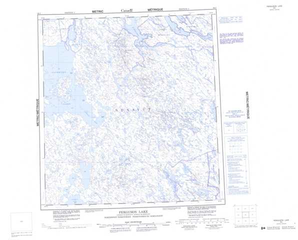 Printable Ferguson Lake Topographic Map 065I at 1:250,000 scale
