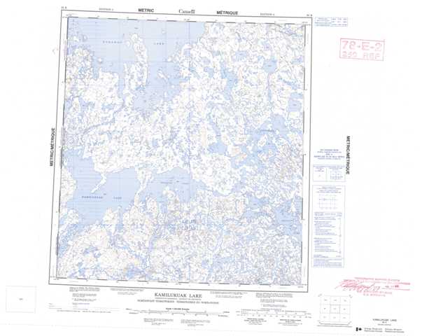 Printable Kamilukuak Lake Topographic Map 065K at 1:250,000 scale