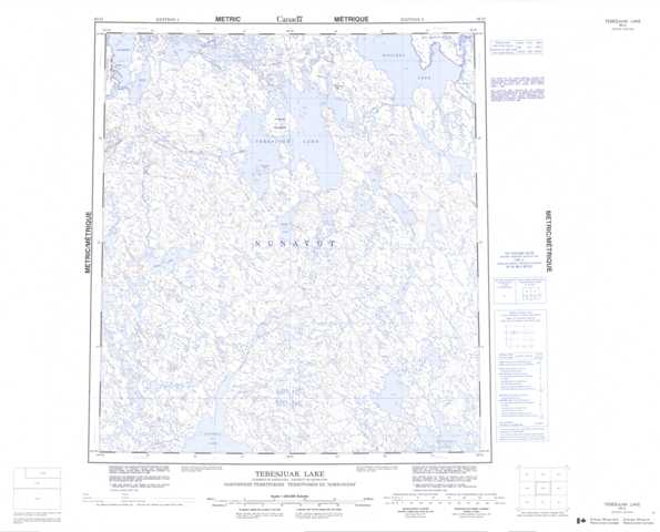 Printable Tebesjuak Lake Topographic Map 065O at 1:250,000 scale