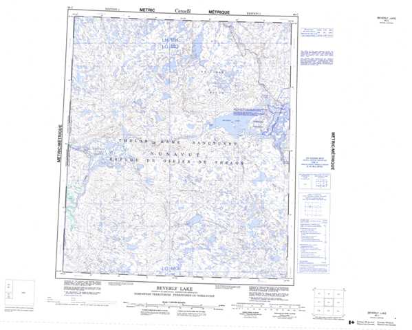 Printable Beverly Lake Topographic Map 066C at 1:250,000 scale