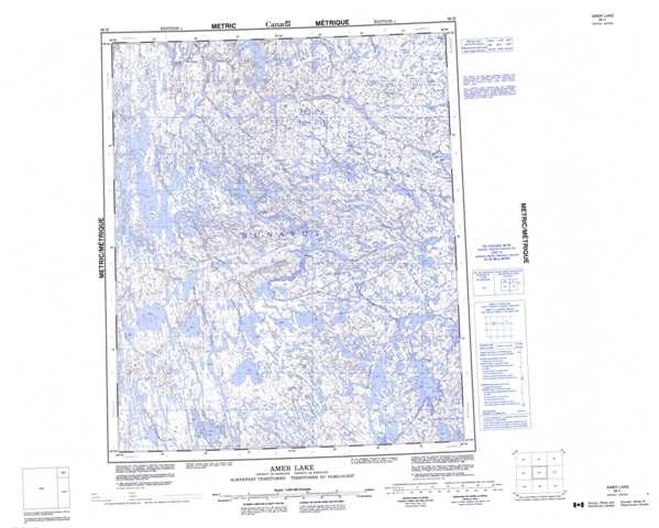 Printable Amer Lake Topographic Map 066H at 1:250,000 scale