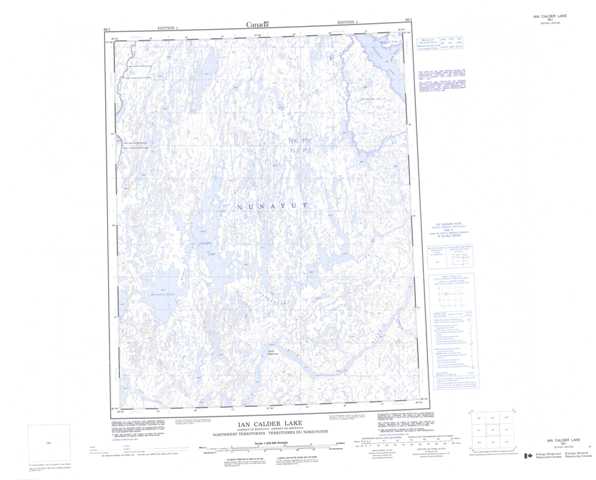 Printable Ian Calder Lake Topographic Map 066I at 1:250,000 scale
