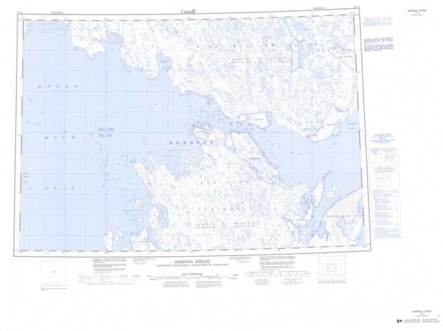 Simpson Strait Topographic Map that you can print: NTS 067A at 1:250,000 Scale