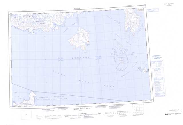 Printable Queen Maud Gulf Topographic Map 067B at 1:250,000 scale