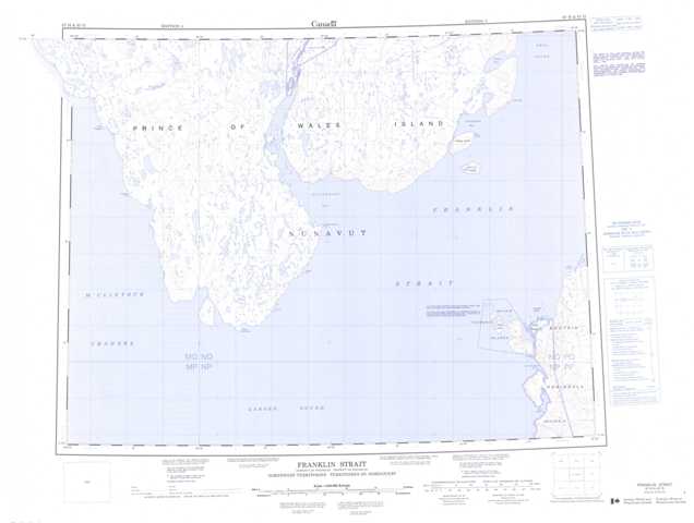 Printable Franklin Strait Topographic Map 067H at 1:250,000 scale
