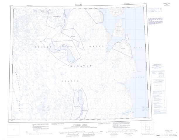 Printable Fisher Lake Topographic Map 068A at 1:250,000 scale
