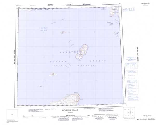 Lowther Island Topographic Map that you can print: NTS 068E at 1:250,000 Scale