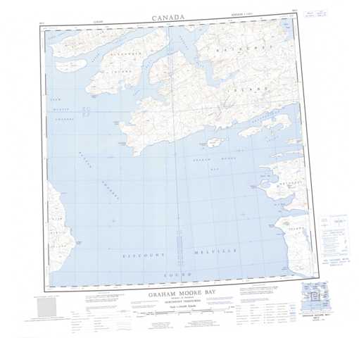 Printable Graham Moore Bay Topographic Map 068G at 1:250,000 scale