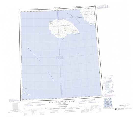 King Christian Island Topographic Map that you can print: NTS 069C at 1:250,000 Scale