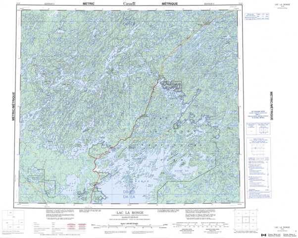 Printable Lac La Ronge Topographic Map 073P at 1:250,000 scale