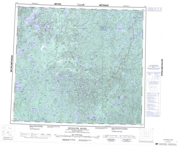 Printable Mudjatik River Topographic Map 074B at 1:250,000 scale