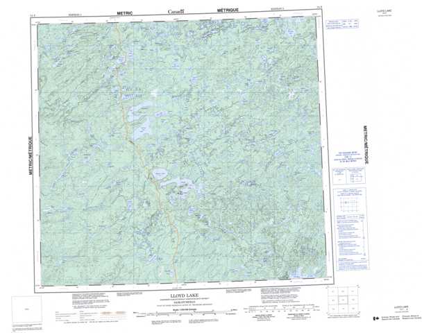 Printable Lloyd Lake Topographic Map 074F at 1:250,000 scale