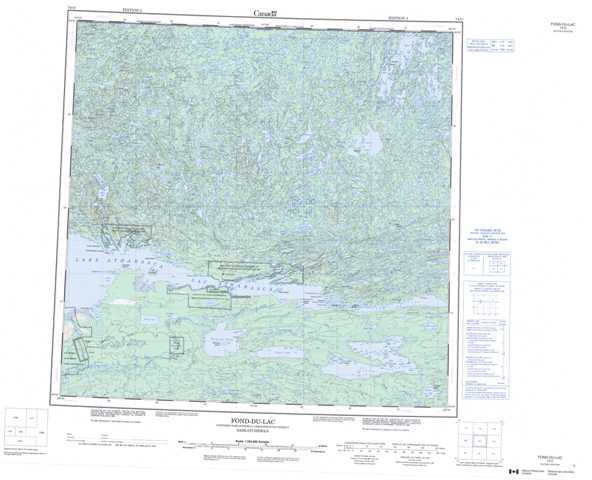 Printable Fond-Du-Lac Topographic Map 074O at 1:250,000 scale