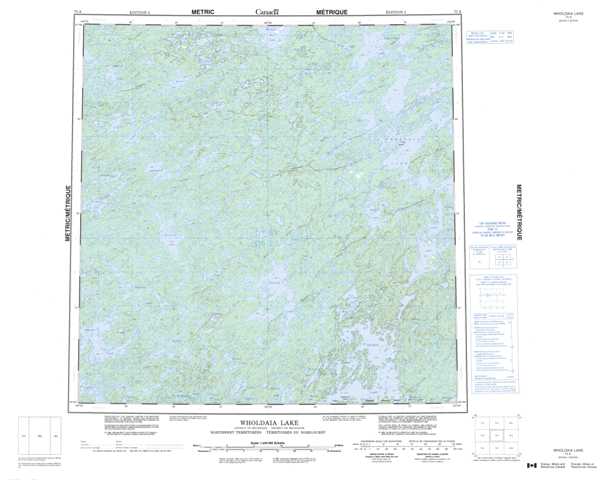 Wholdaia Lake Topographic Map that you can print: NTS 075A at 1:250,000 Scale