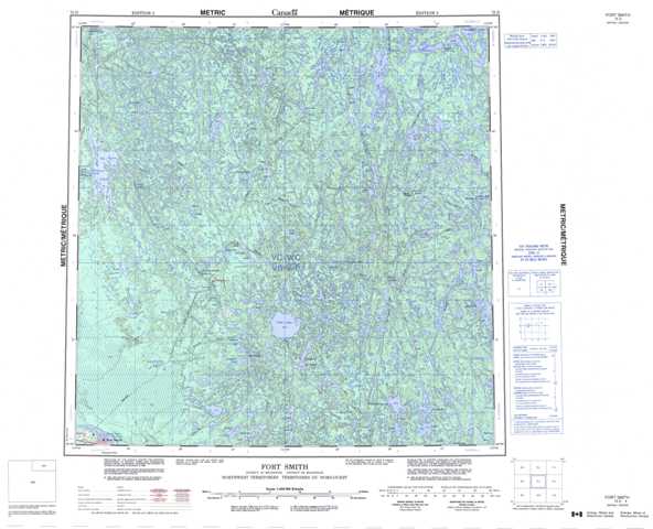 Fort Smith Topographic Map that you can print: NTS 075D at 1:250,000 Scale