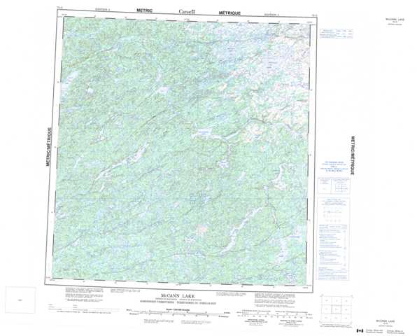 Mccann Lake Topographic Map that you can print: NTS 075G at 1:250,000 Scale