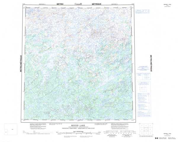 Printable Rennie Lake Topographic Map 075H at 1:250,000 scale