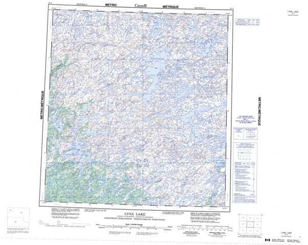 Printable Lynx Lake Topographic Map 075J at 1:250,000 scale