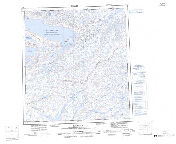Printable Reliance Topographic Map 075K at 1:250,000 scale