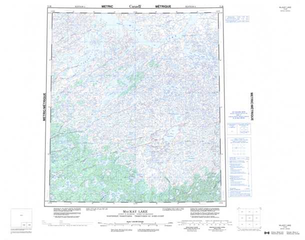 Mackay Lake Topographic Map that you can print: NTS 075M at 1:250,000 Scale