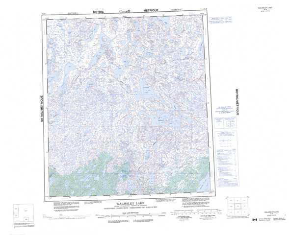 Printable Walmsley Lake Topographic Map 075N at 1:250,000 scale