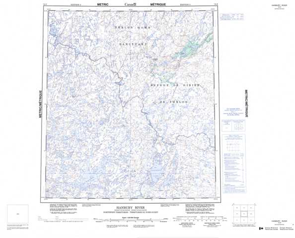 Hanbury River Topographic Map that you can print: NTS 075P at 1:250,000 Scale