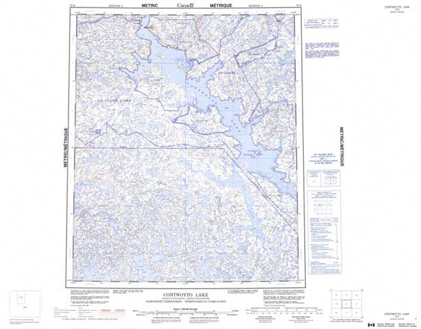 Printable Contwoyto Lake Topographic Map 076E at 1:250,000 scale