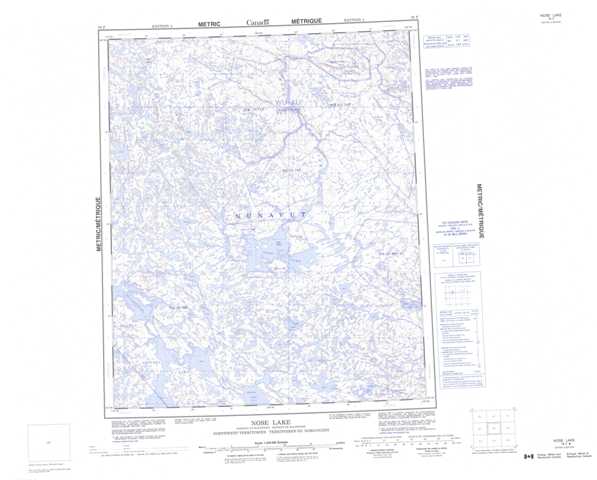 Nose Lake Topographic Map that you can print: NTS 076F at 1:250,000 Scale