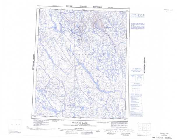 Printable Beechey Lake Topographic Map 076G at 1:250,000 scale