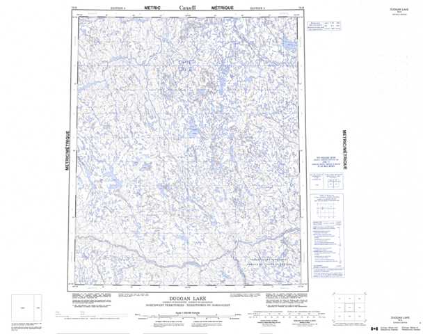 Printable Duggan Lake Topographic Map 076H at 1:250,000 scale