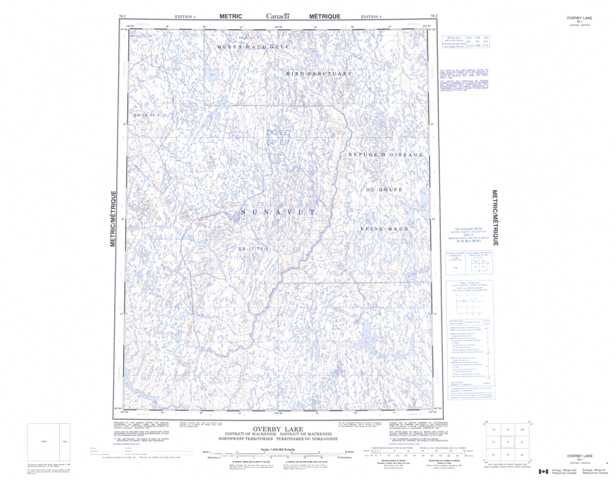 Printable Overby Lake Topographic Map 076I at 1:250,000 scale