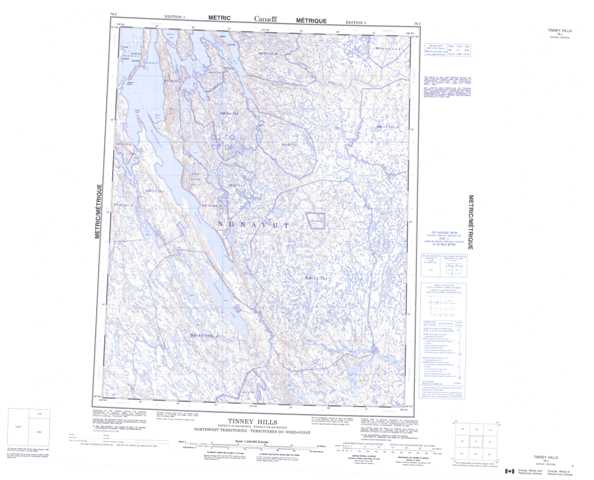 Tinney Hills Topographic Map that you can print: NTS 076J at 1:250,000 Scale