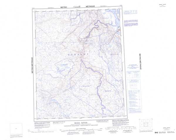 Printable Mara River Topographic Map 076K at 1:250,000 scale