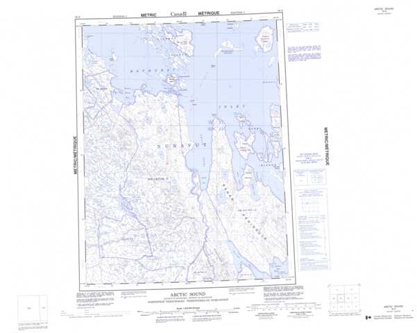 Printable Arctic Sound Topographic Map 076N at 1:250,000 scale