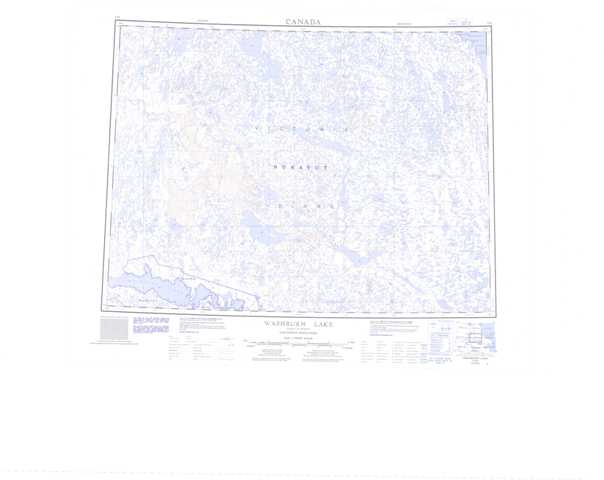 Printable Washburn Lake Topographic Map 077E at 1:250,000 scale